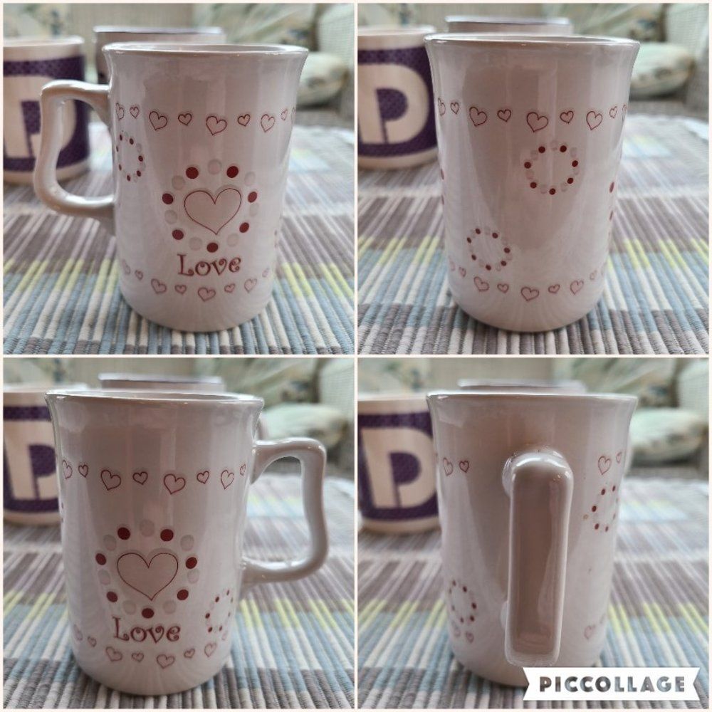 Coffee Mug Cup Lot - Vintage Christmas, Valentine, "D" Monogram, Dockside Dental - Picture 8 of 13